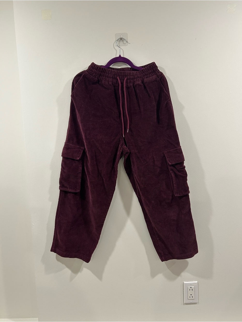 ASOS Burgundy Corduroy Cargo Pants